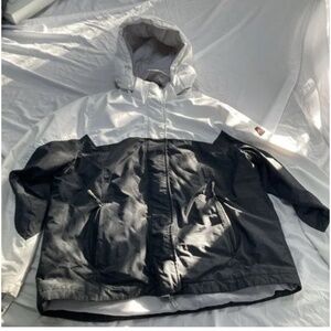 Swiss Tech Jacket Womens Hooded Double Full Zip White Coat Xl Ski Snow Warm